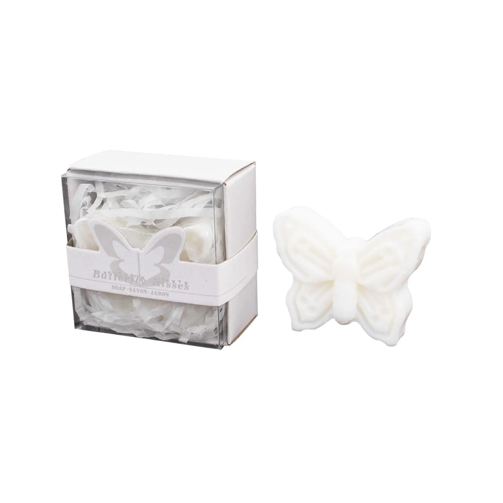 10 Pack White Butterfly Unscented Soap Baby Shower Favors with Gift Boxes, Pre-Packed Bridal Shower Wedding Souvenirs - 2"