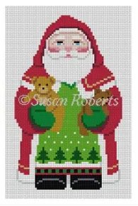 1231f Tree Coat Santa with Teddy Bears