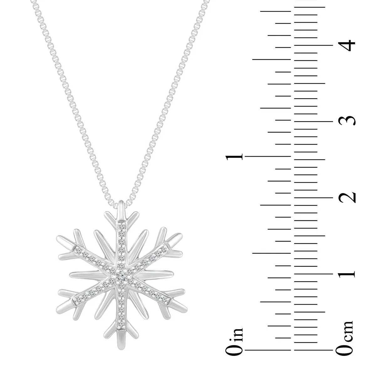 1/8 CTW Diamond Snowflake 18-inch Pendant in Sterling Silver