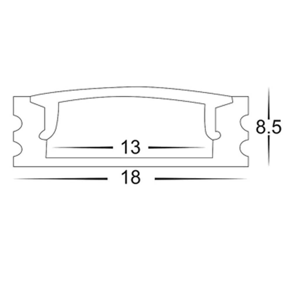 18mm x 9mm White Shallow Square LED Profile Havit Lighting - HV9693-1707-WHT