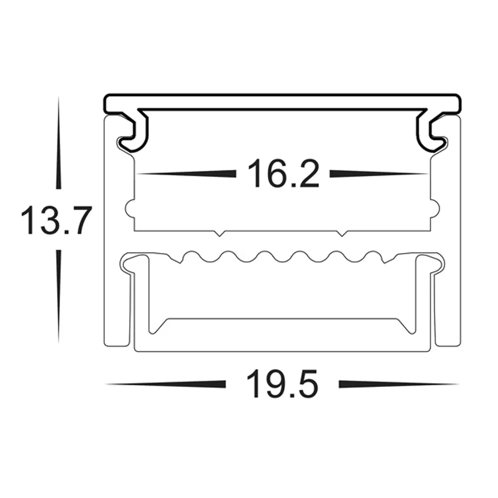 19mm x 14mm Silver Square Aluminium LED Profile Havit Lighting - HV9693-1922