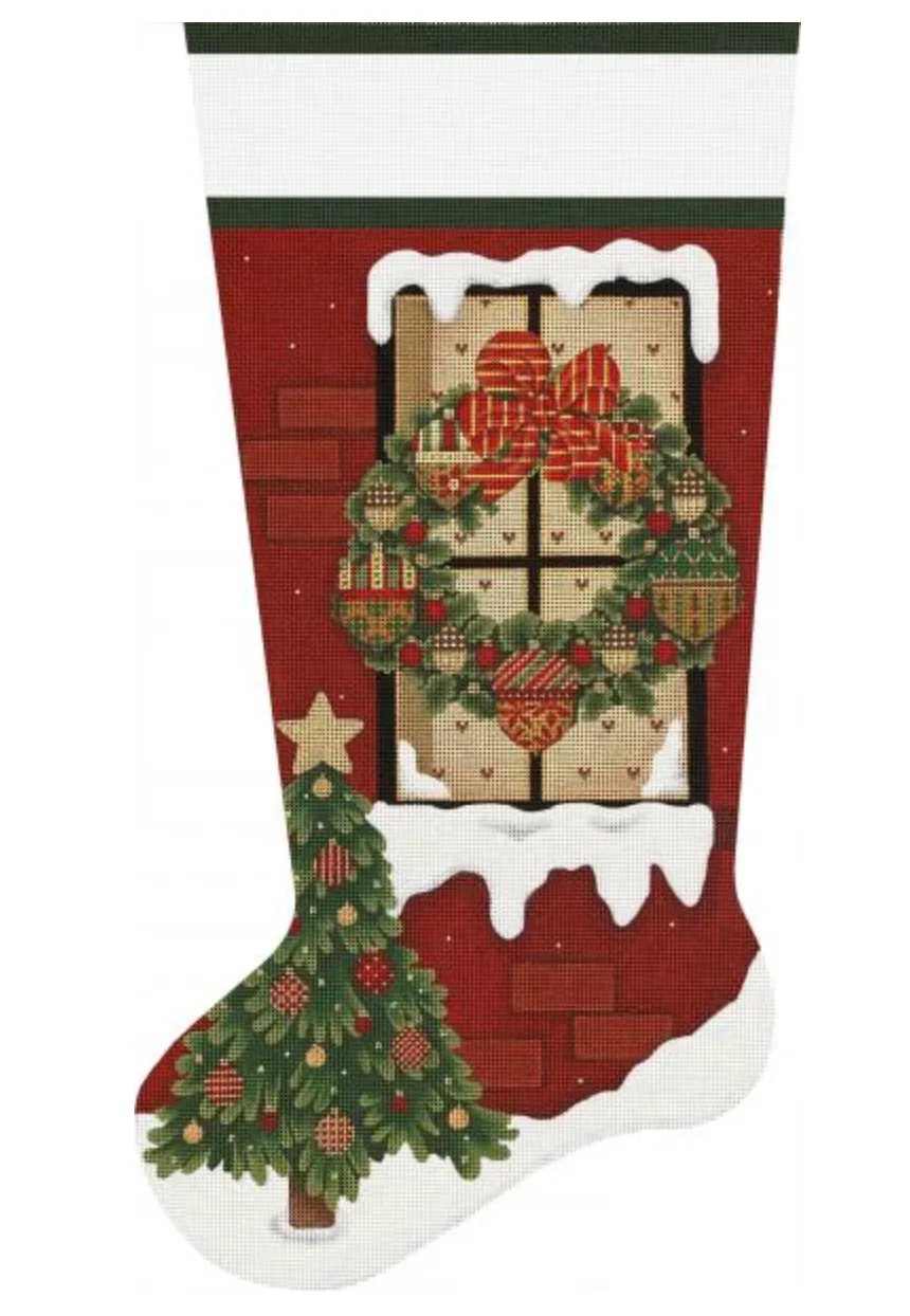 2285 Window Wreath Stocking