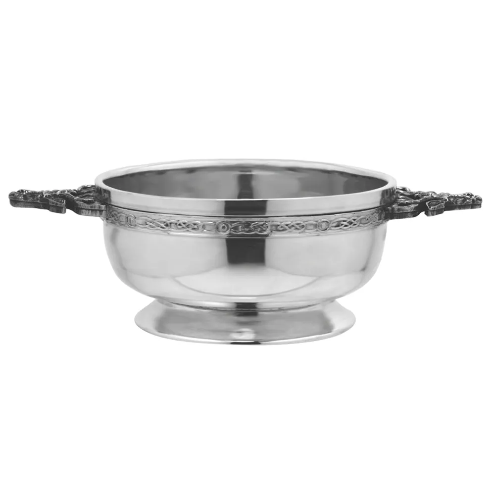 3.5 Inch Stag Handle Pewter Quaich Bowl