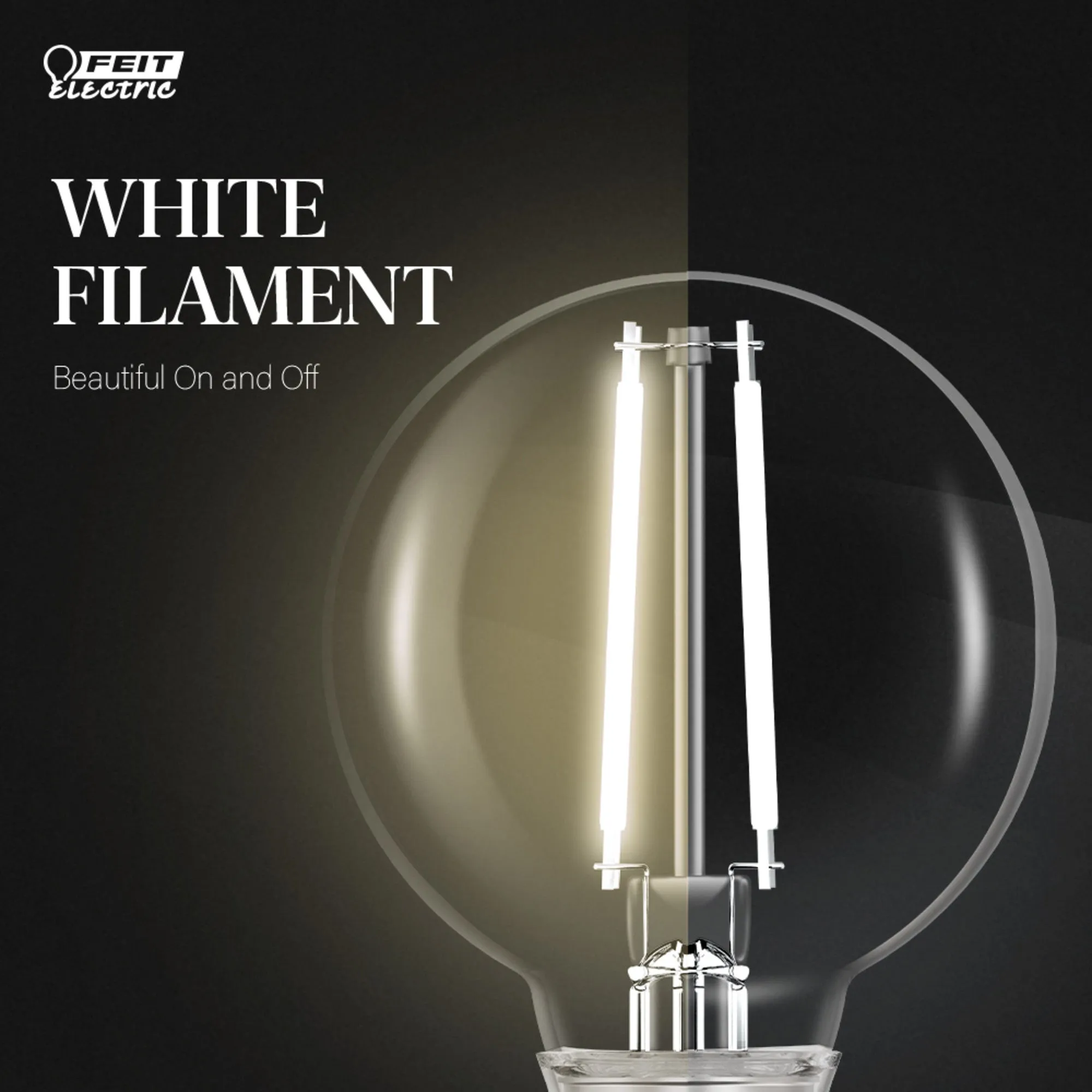 3.8W (40W Equivalent) Daylight (5000K) Globe Shape (E26 Base) Exposed White Filament LED Bulb (3-Pack)