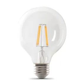 3.8W (40W Replacement) Daylight (5000K) E26 Base G25 Dimmable Enhance Glass Filament Globe LED Bulb