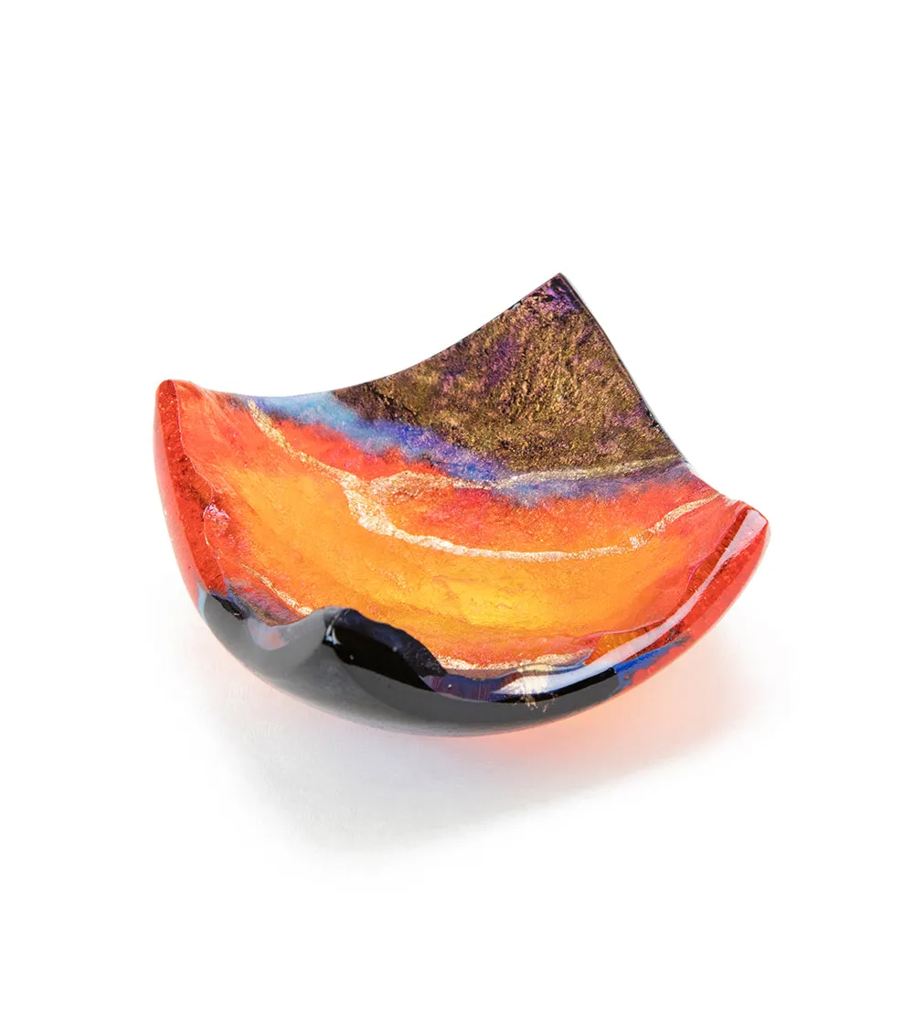 3" x 3" Lava Glass Tray by Marian Fieldson