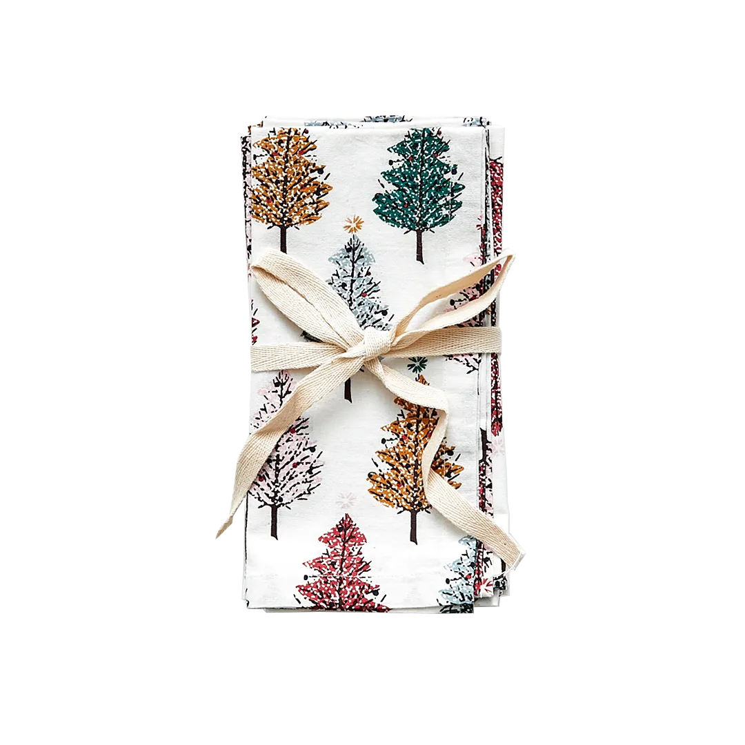 4-Pack Napkin Set-Multi Christmas Trees