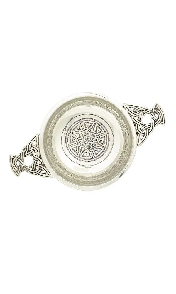 4" Quaich Bowl - Chrome Celtic Design