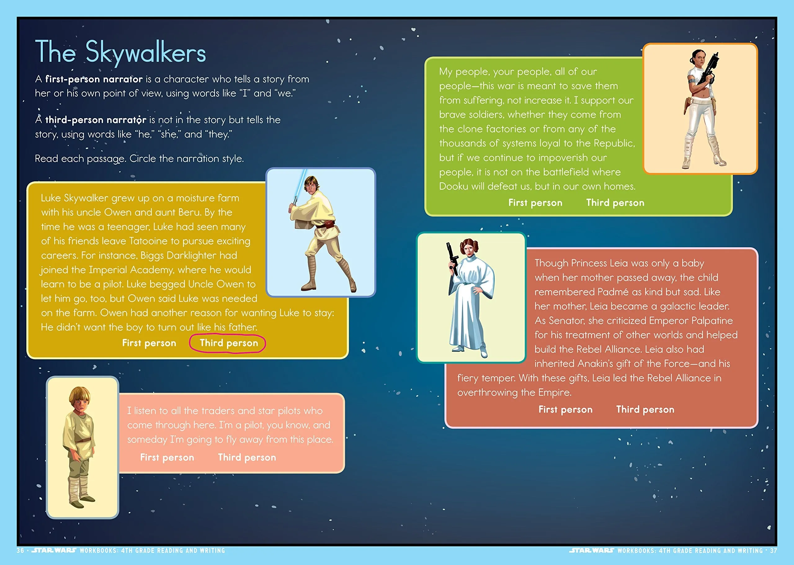 4th Grade Reading And Writing Workbook, Star Wars