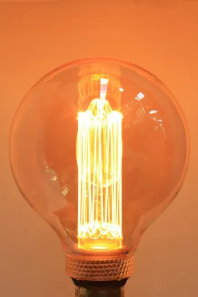 4W B22 Laser-cut Filament LED G95 Round Amber 1800K Bulb