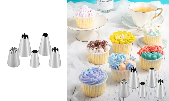 5 Piece Cake Decorating Icing Tips