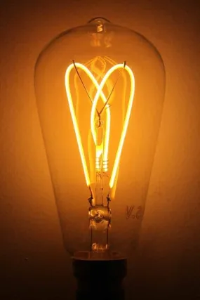 5W B22 Filament LED Cross Loop ST64 Teardrop 2200K Bulb Dimmable