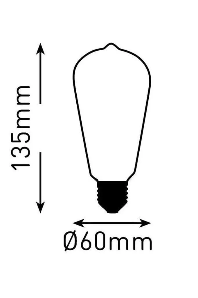 5W B22 Filament LED Cross Loop ST64 Teardrop 2200K Bulb Dimmable