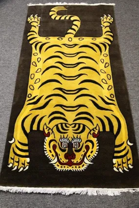 6 Foot 100 Knot Tiger Rug