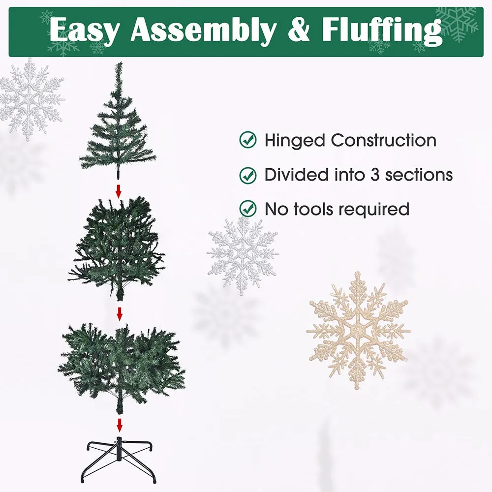 7.5 ft Xmas Tree with Ribbon & Foldable Metal Stand