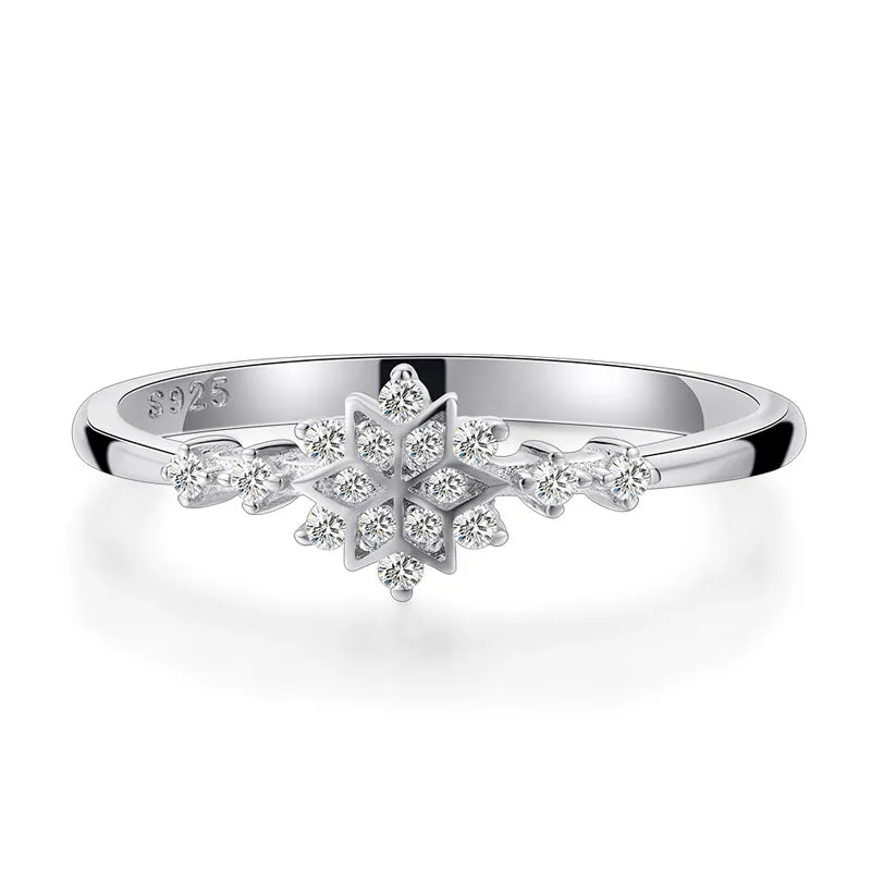 925 Sterling Silver Snowflake Ring