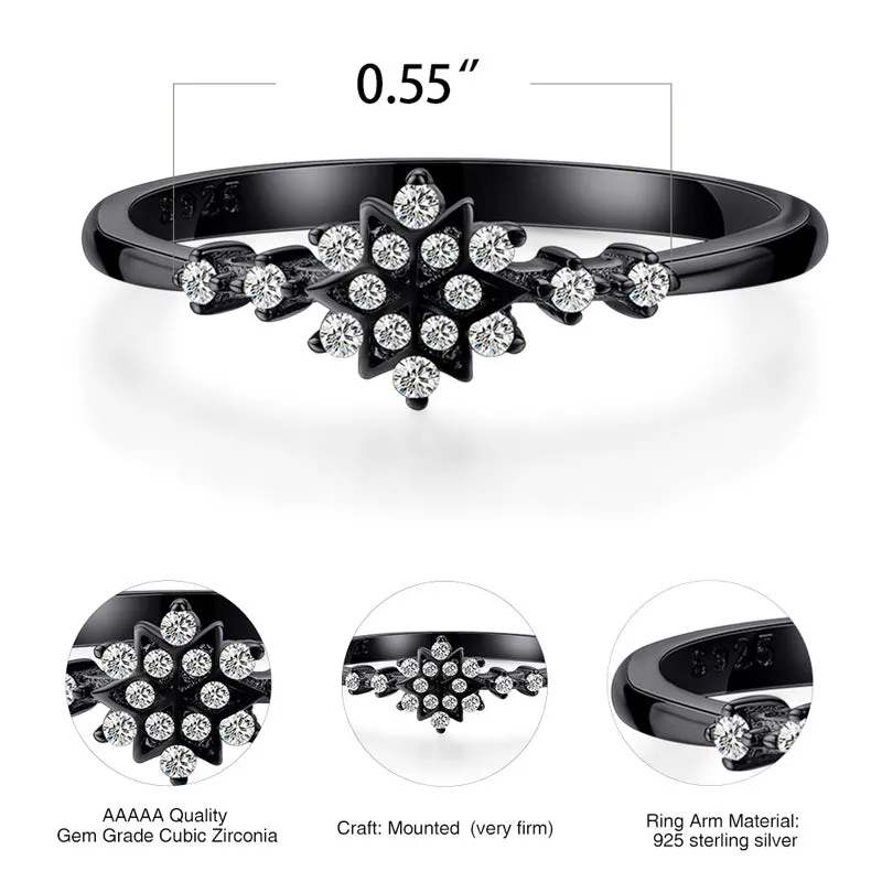 925 Sterling Silver Snowflake Ring