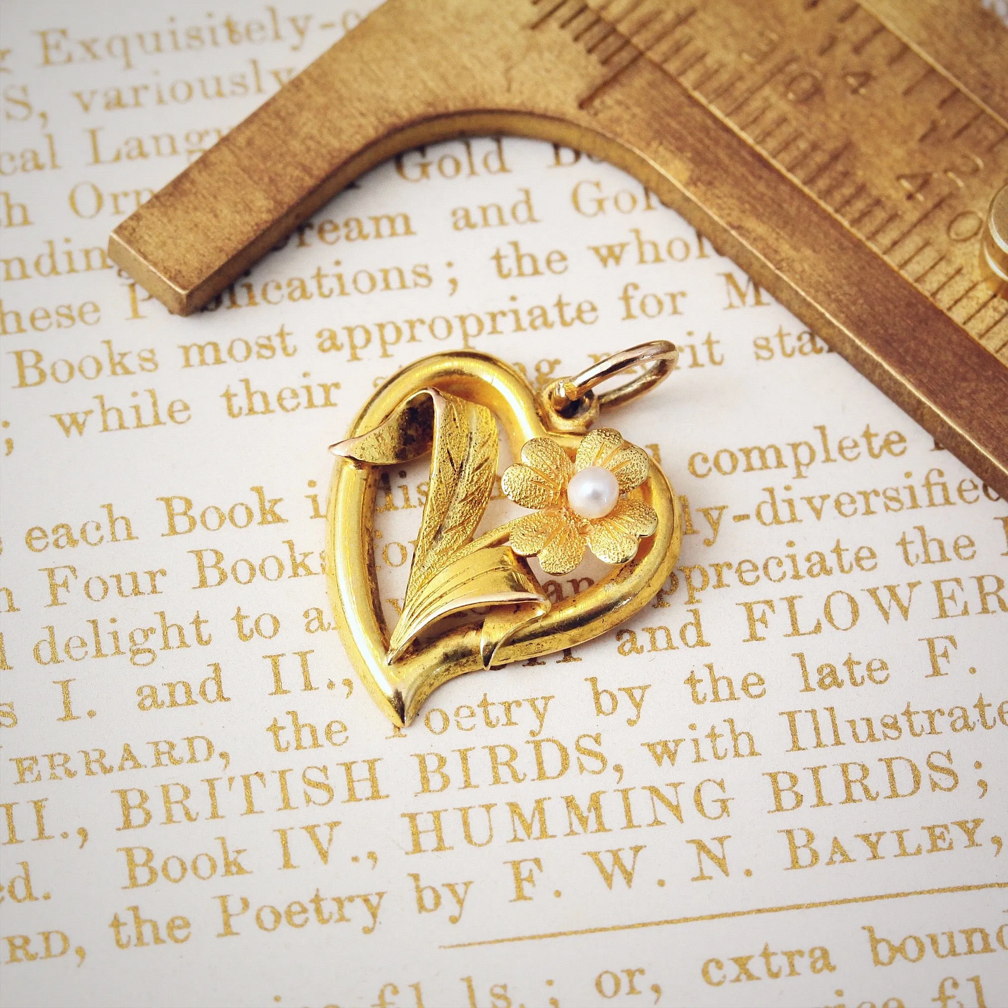 A Delightful Antique Edwardian Floral Heart Pendant