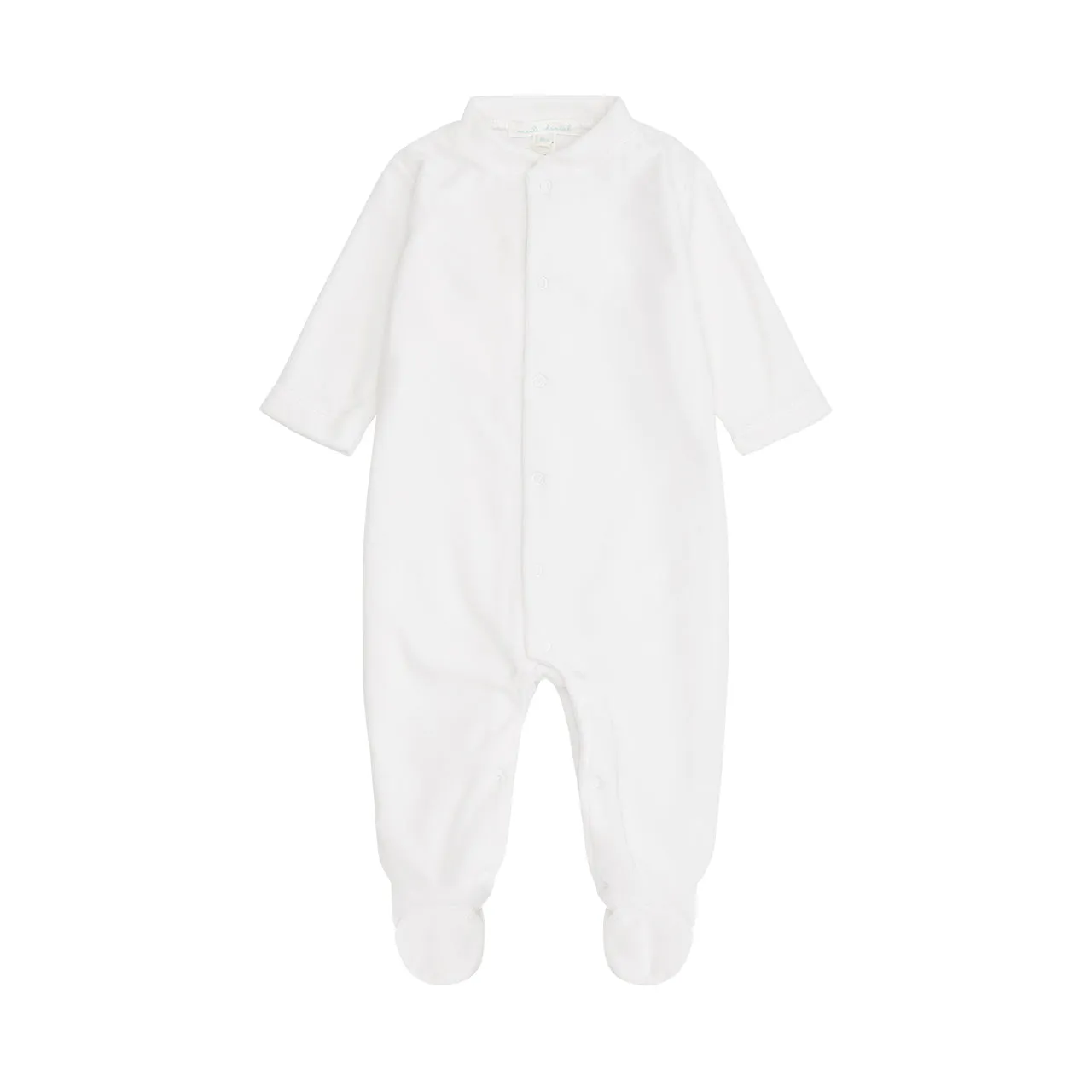 Angel Wing Velour Sleepsuit in White