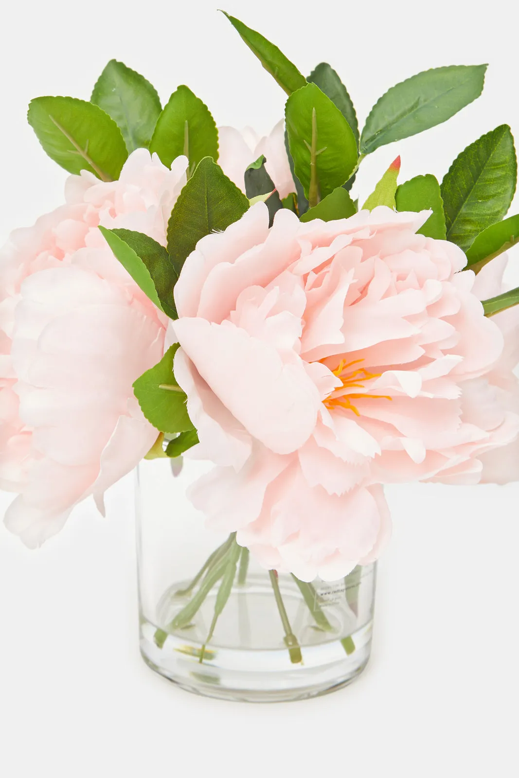 Artificial Cluster Rose Bouquet In Glass Vase