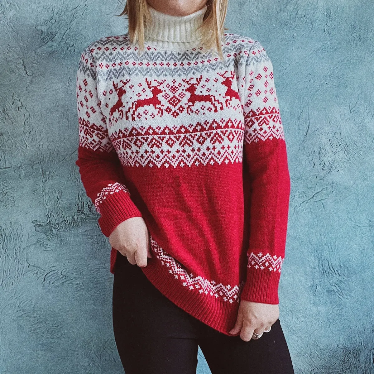 Autumn Winter New Year Christmas Sweater Casual Knitted Pullover