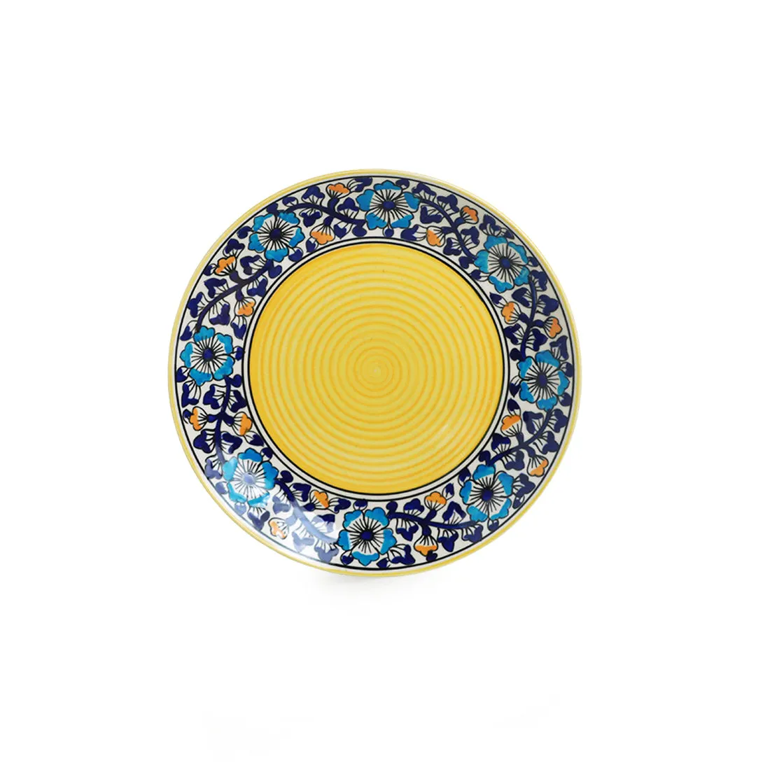 'Badamwari Bagheecha' Handpainted Ceramic Dinner Plates (Set of 2, Microwave Safe)