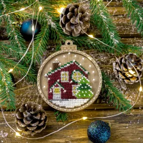 Bead embroidery kit on wood FLK-369