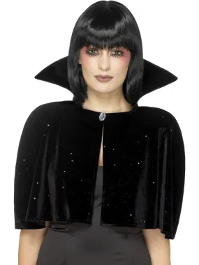 Black Evil Queen Glitter Cape