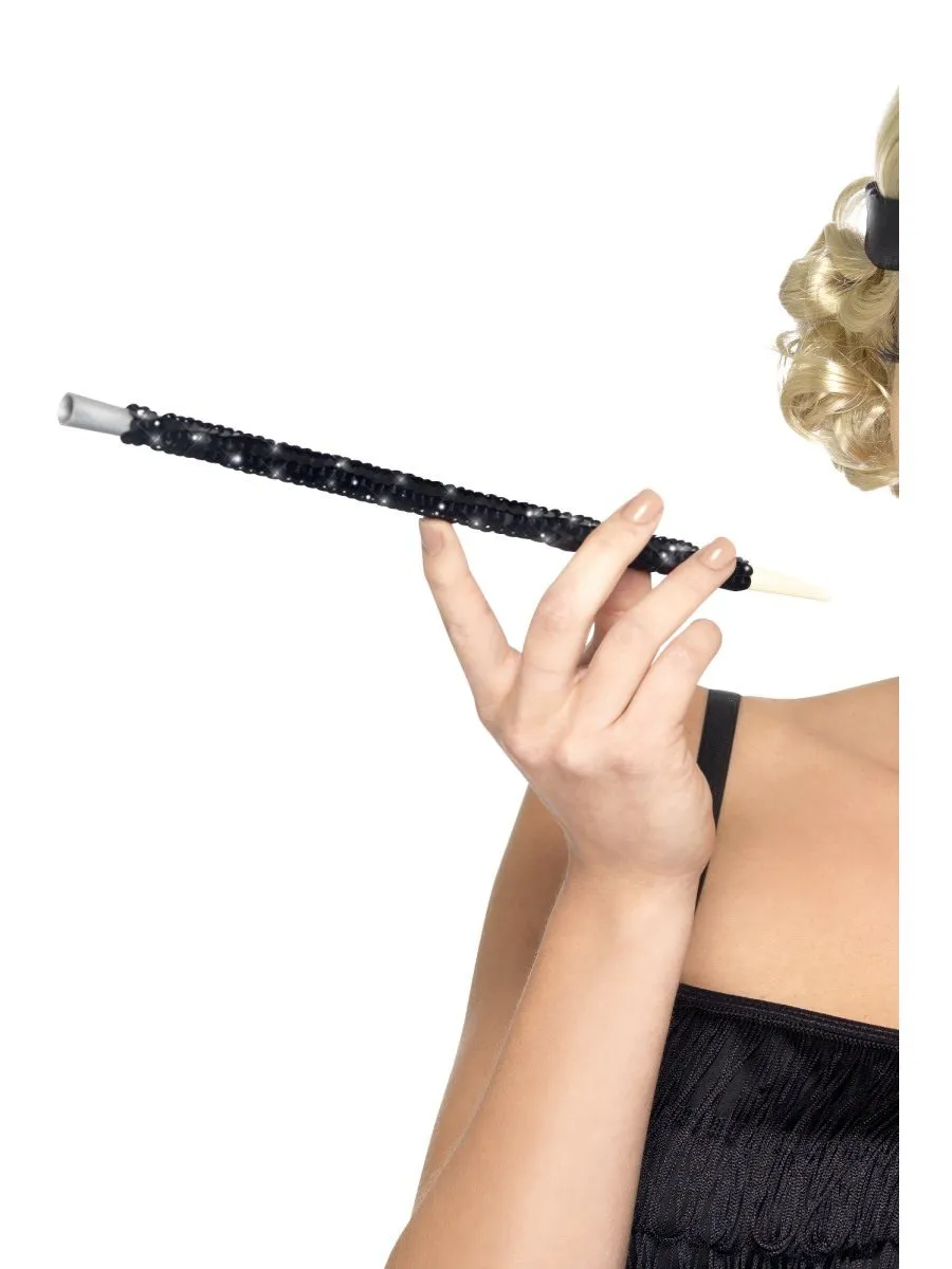 Black Sequinned Cigarette Holder