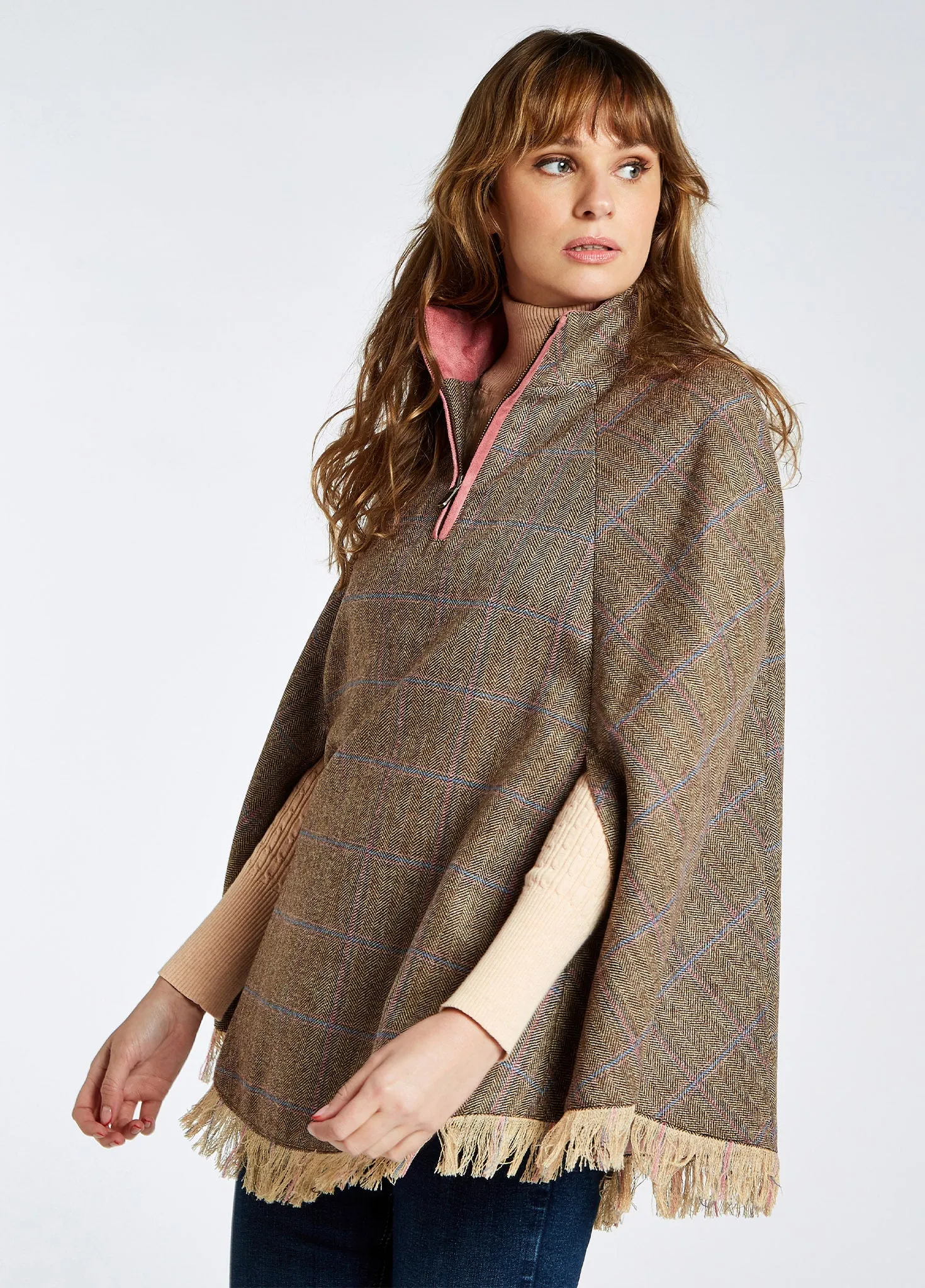 Blackmoor Tweed Cape - Woodrose