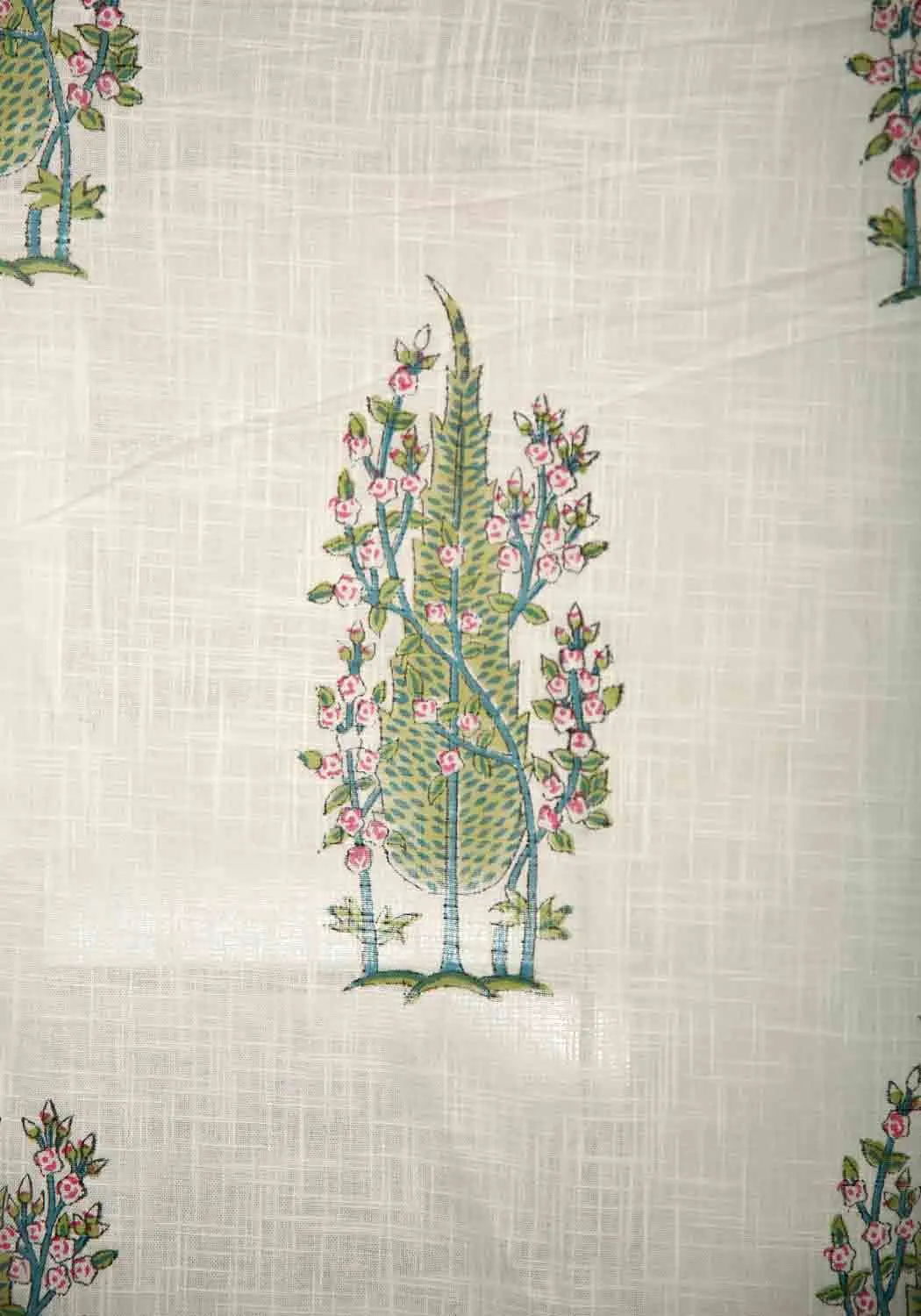 Bluebell Hand Block Print Cotton Curtain