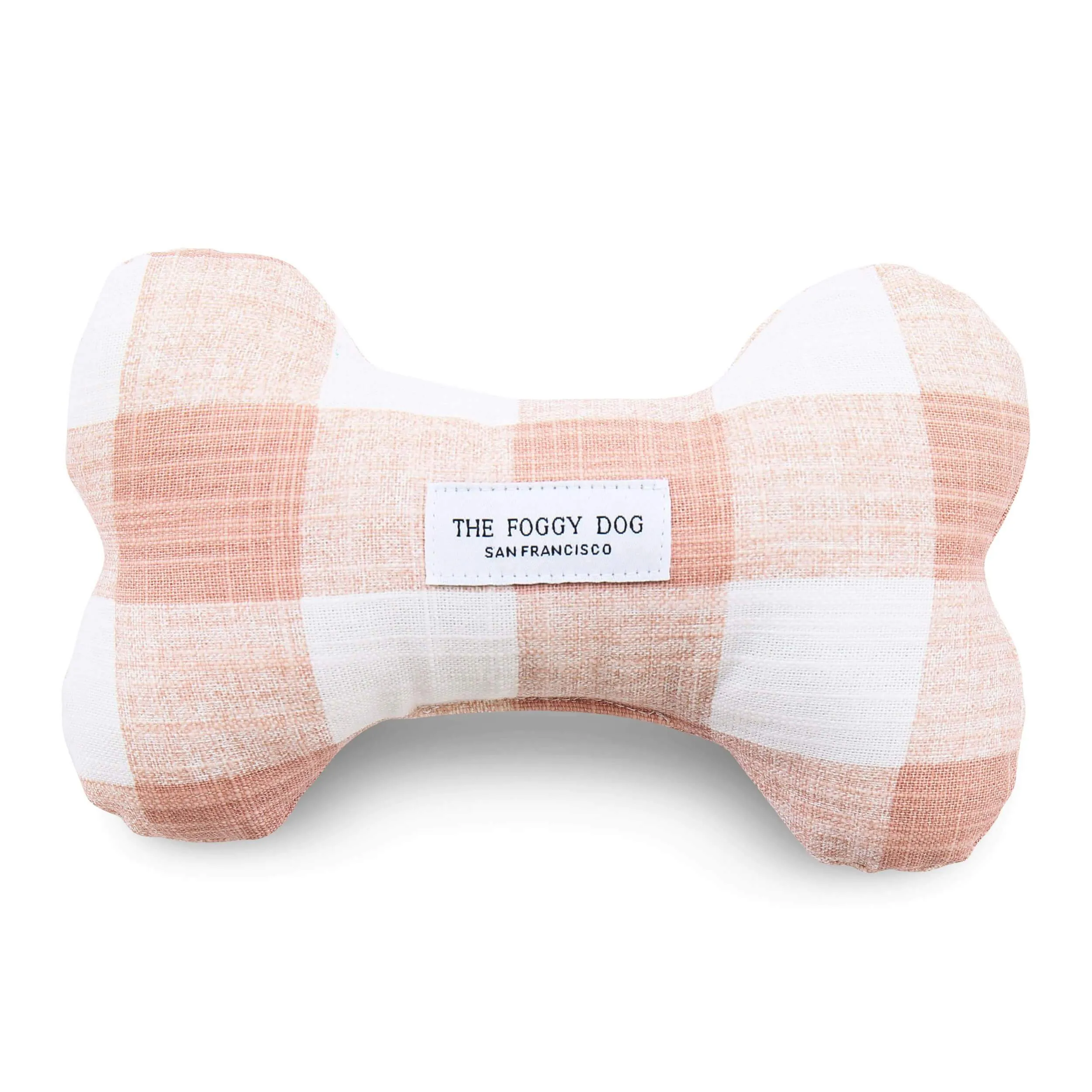 Blush Pink Gingham Dog Squeaky Toy