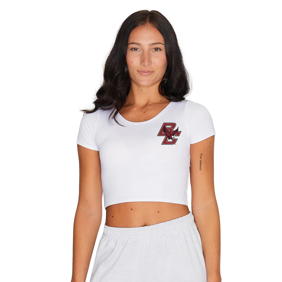 Boston College White Babydoll Tee