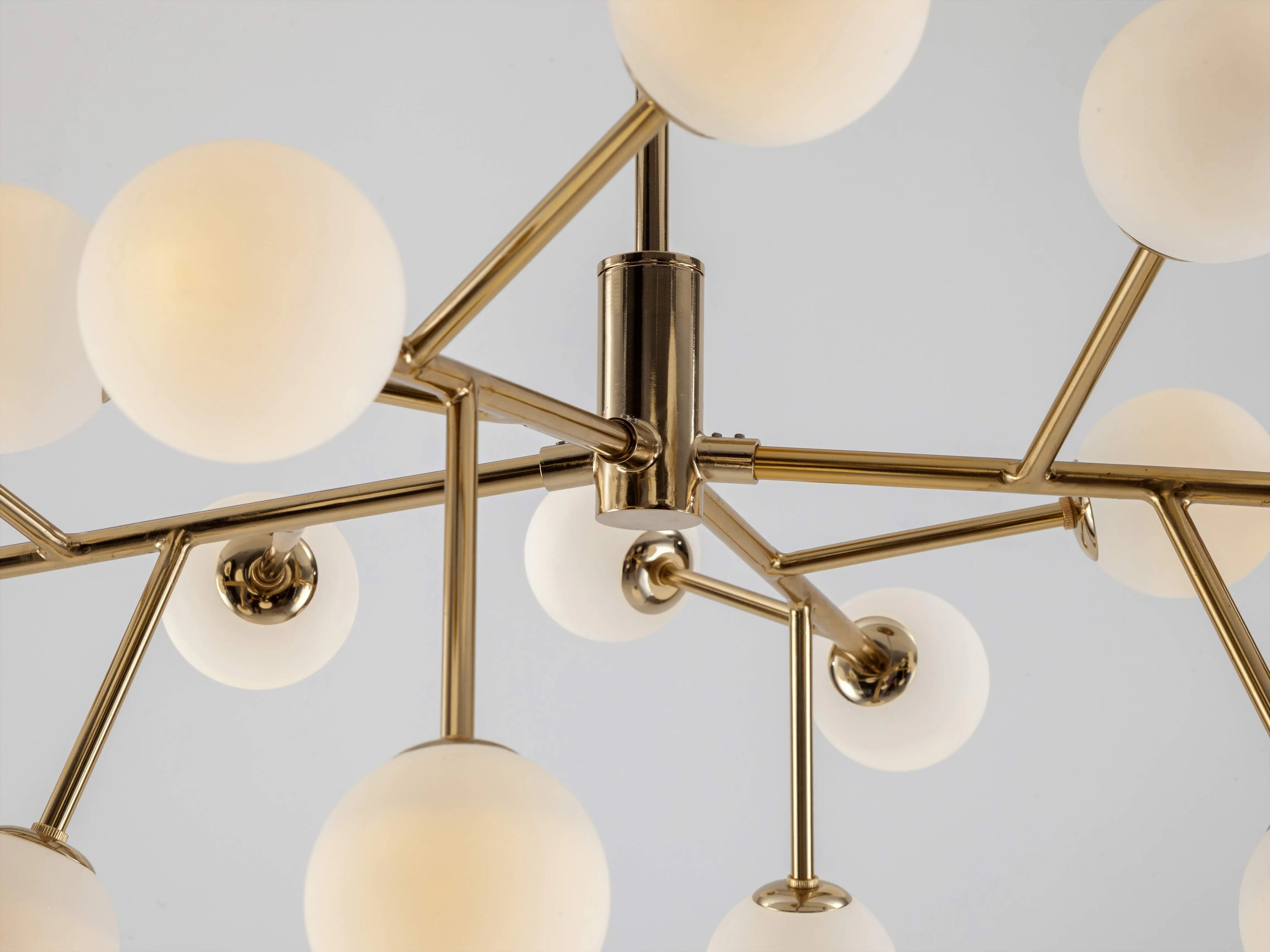 Brass sputnik flush ceiling light