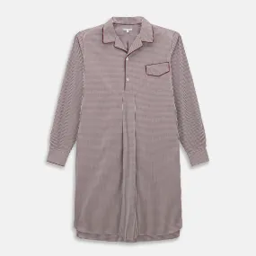 Burgundy Micro Check Winston Long Nightshirt