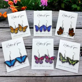 Butterfly Earrings - Easter Earrings, Handmade Earrings, Butterfly Jewelry, Butterfly Accessories,  Easter Accessories, Monarch Butterfly