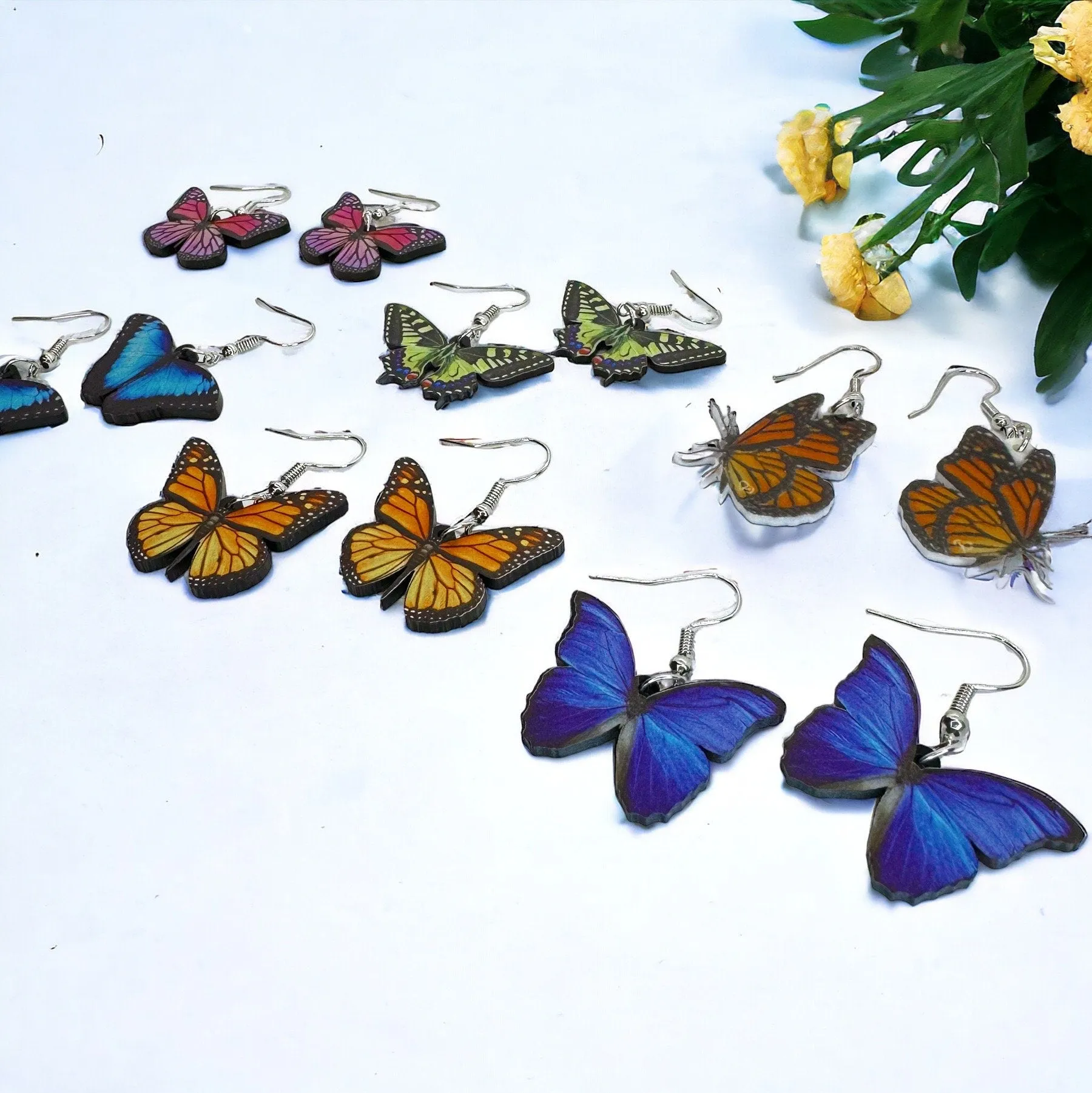 Butterfly Earrings - Easter Earrings, Handmade Earrings, Butterfly Jewelry, Butterfly Accessories,  Easter Accessories, Monarch Butterfly