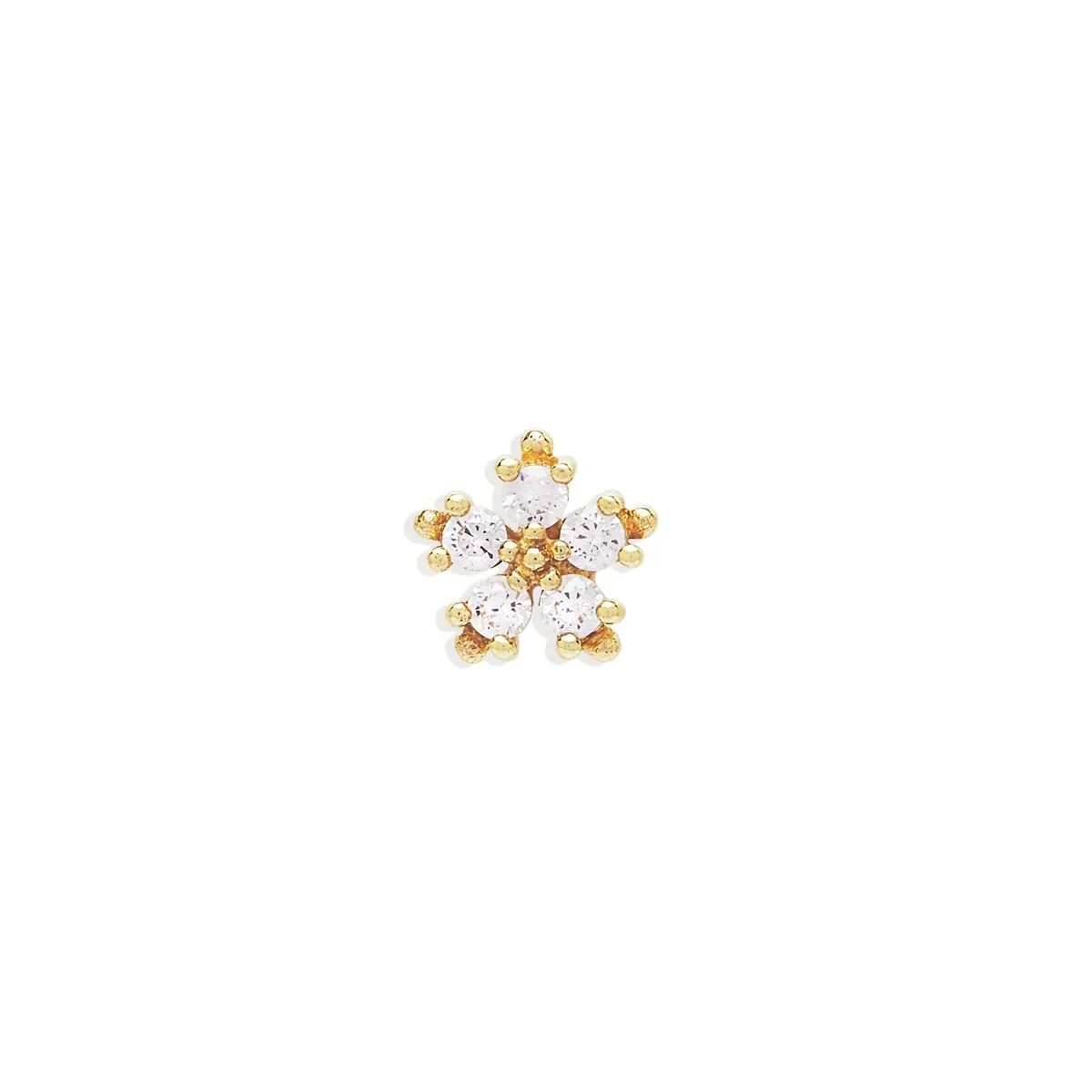 By Charlotte 14k Gold Snowflake Single Stud Earring