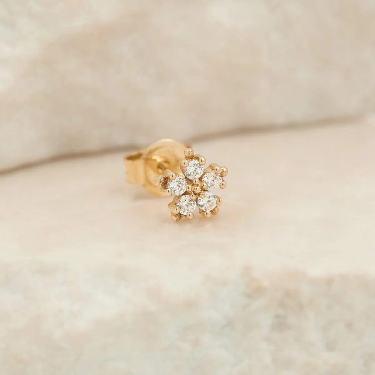 By Charlotte 14k Gold Snowflake Single Stud Earring