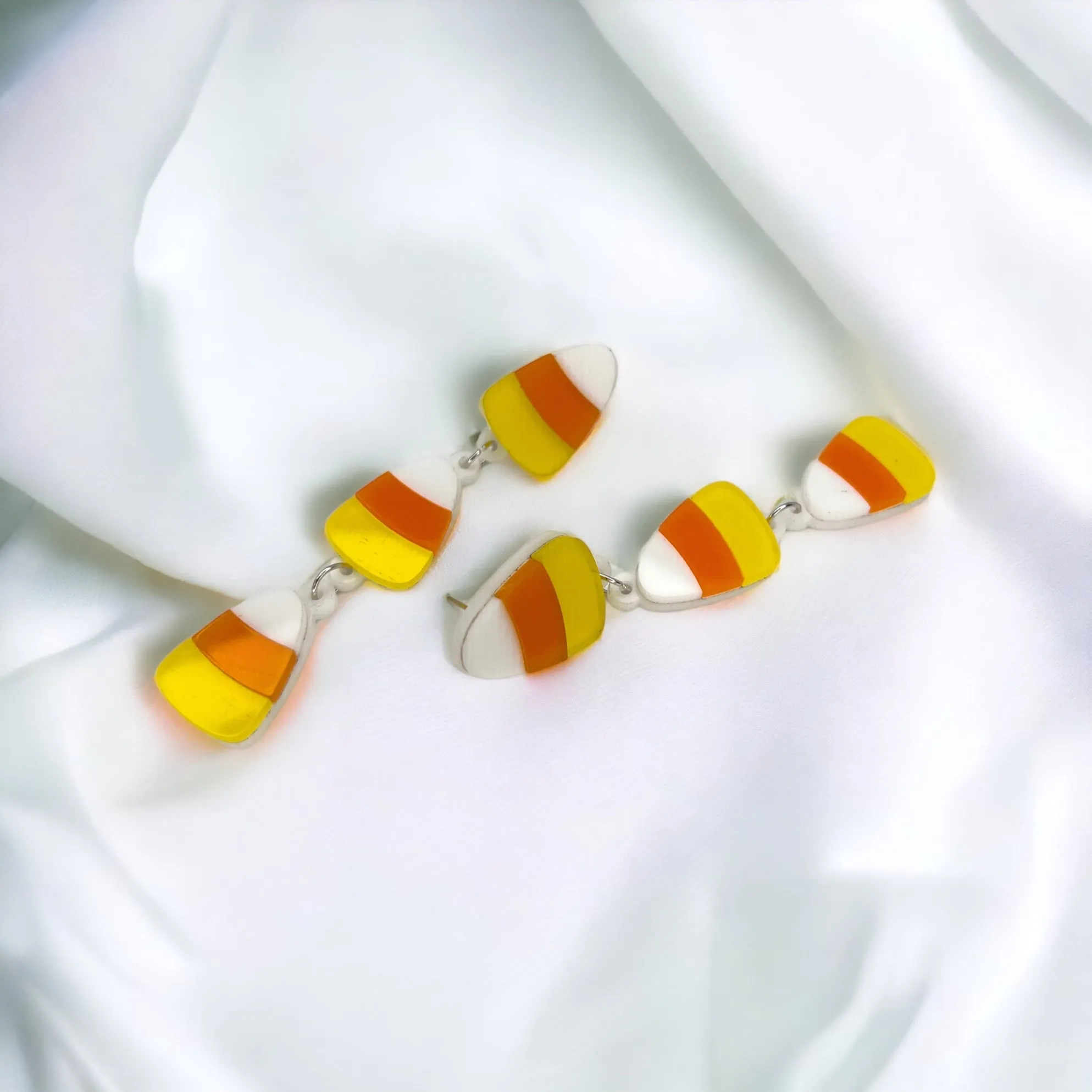 Candy Corn Earrings - Halloween Earrings, Halloween Candy, Not So Scary, Halloween Earrings, Candycorn Earrings