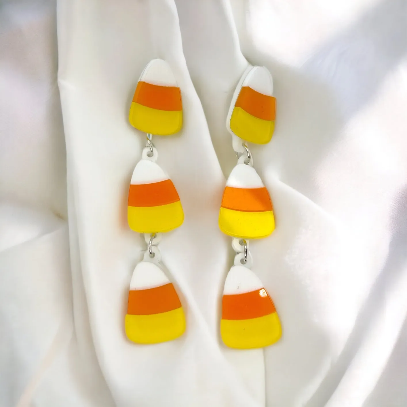 Candy Corn Earrings - Halloween Earrings, Halloween Candy, Not So Scary, Halloween Earrings, Candycorn Earrings