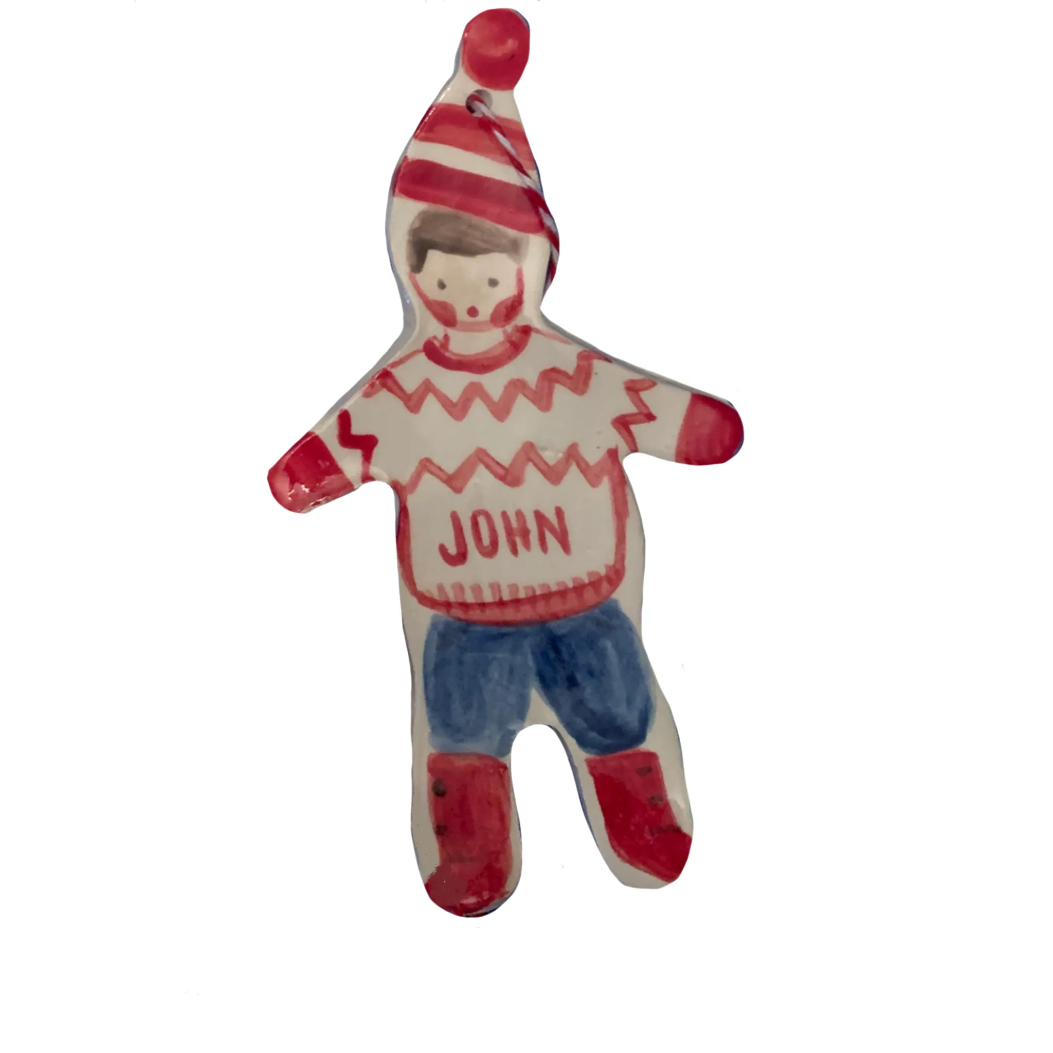 Christmas Boy ornament - red