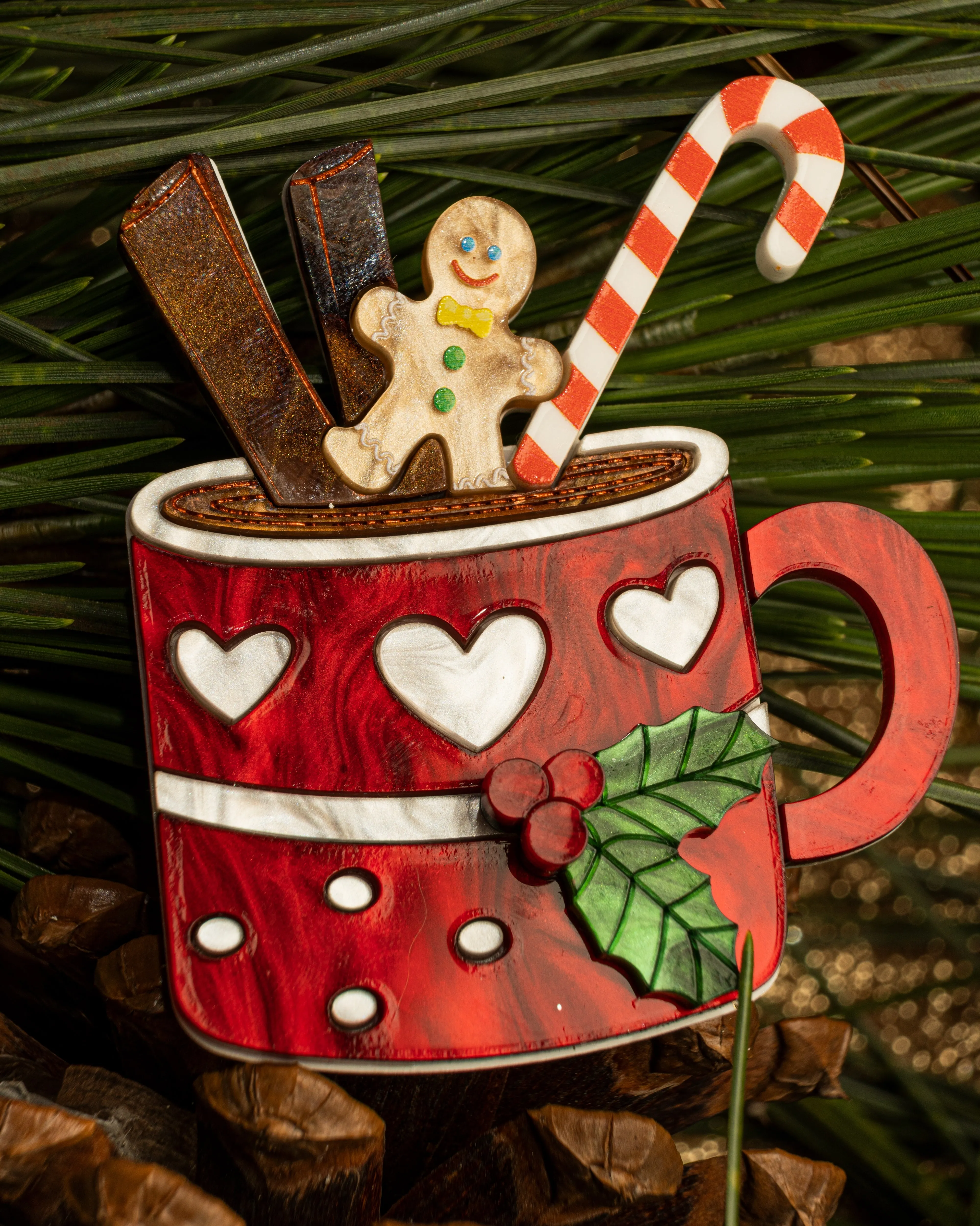 Christmas mug - Brooch