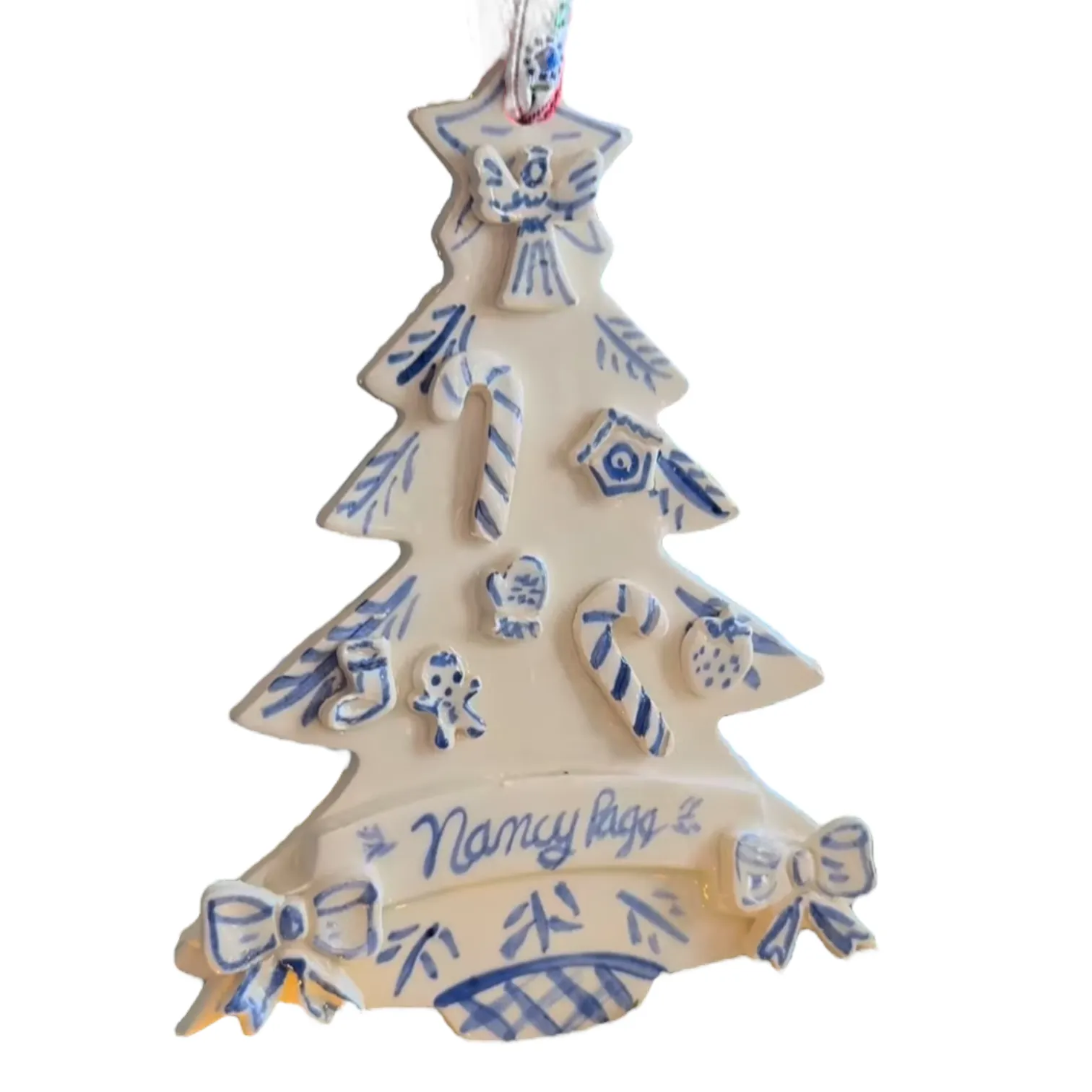 Christmas Tree ornament  - blue and white