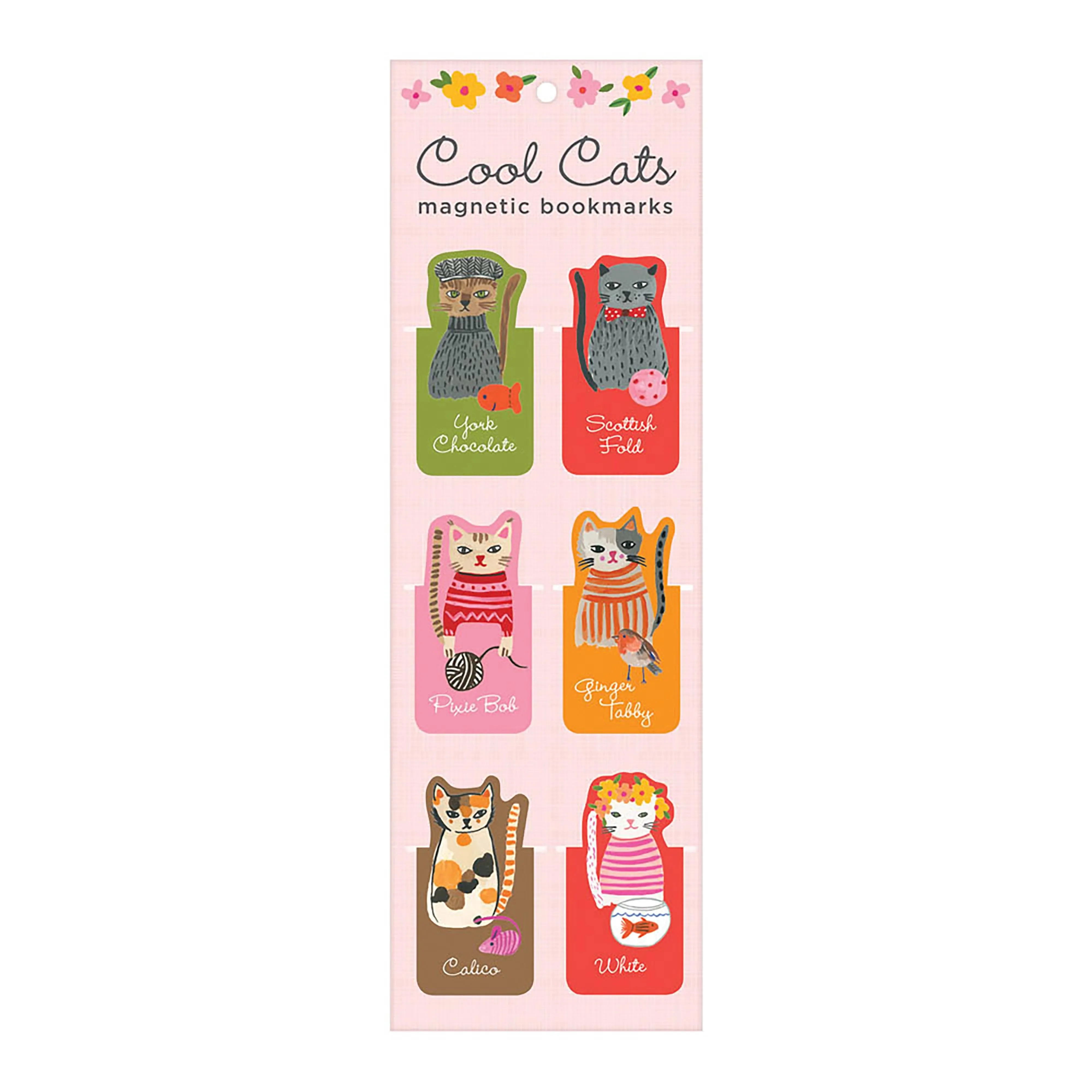 Cool Cats - Set of 6 Magnetic Bookmarks