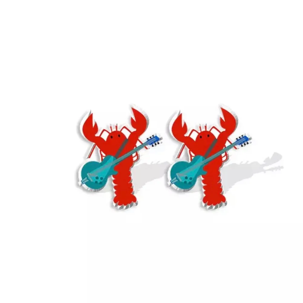 Crawfish Studs - Crawfish Earrings, Handmade Earrings, Lobster Studs, Stud Earrings, Crawfish Boil, Cajun Earrings