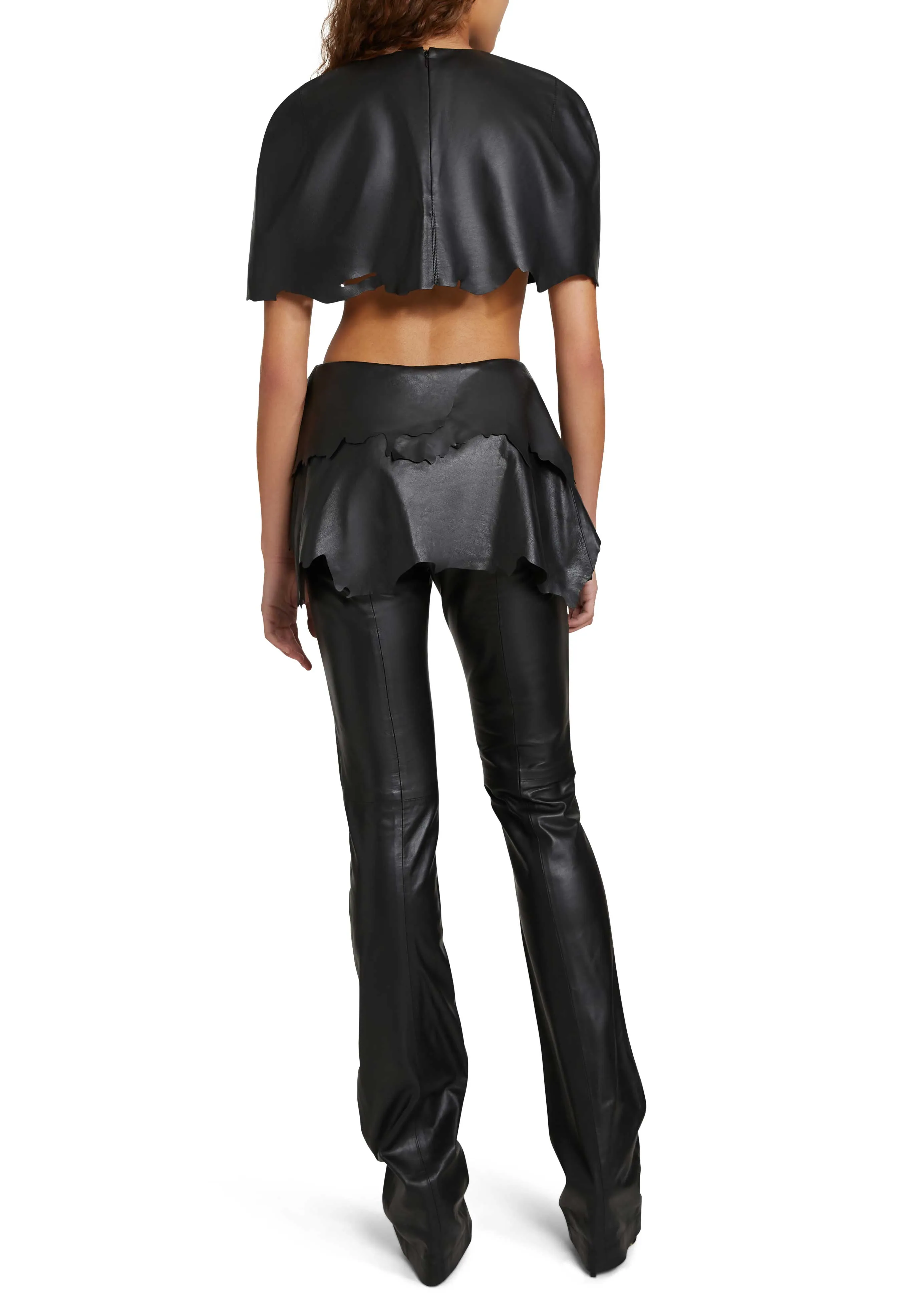 Cropped Leather Cape