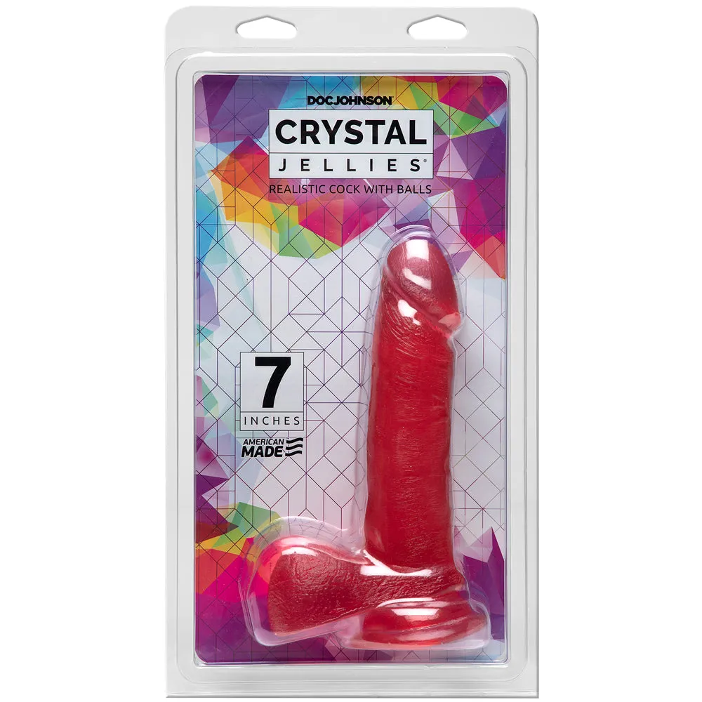 Crystal Jellies - 7" Realistic Cock With Balls