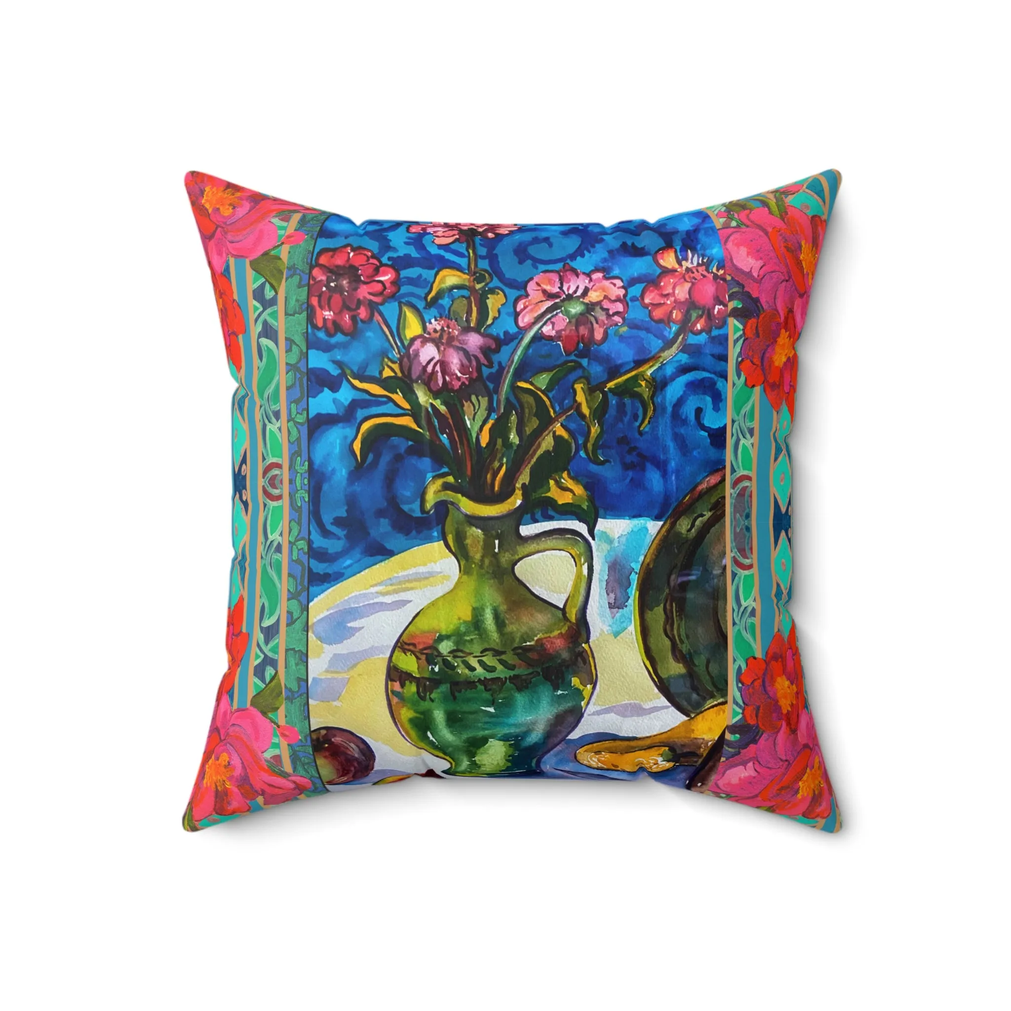 Decorative Pillow - Green Vase