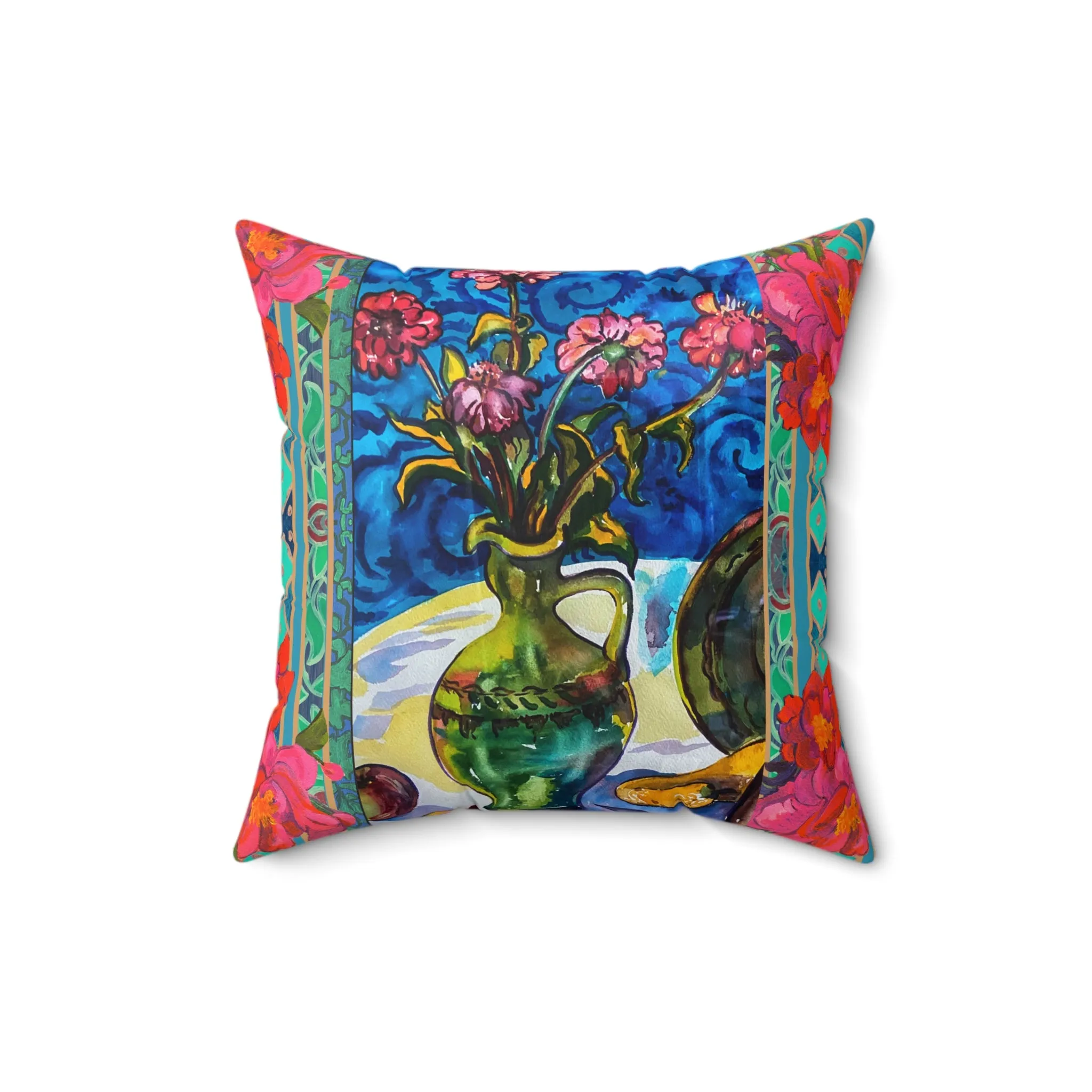 Decorative Pillow - Green Vase